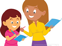 tutor helping student in study clipart 1